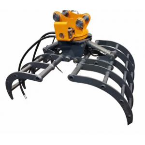 Heavy-Duty Grapple Excavator  Attachment Grass Grab for Efficient Hay Bale Handling
