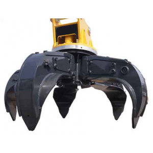 GSH425 4-Tine 750-Liter RUNKA Excavator 360° Rotating Heavy Duty Scrap Grab Steel Recovery Hydraulic Orange Peel Grab