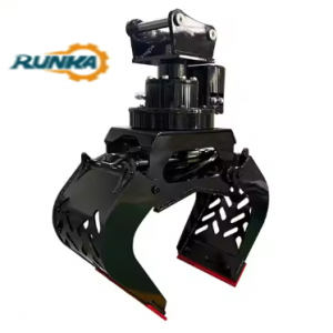 EW160E 	EW200E EW220E Vol*o Excavator RUNKA Timber Grab With Rake Attachment Hydraulic Log Grapple For Loading