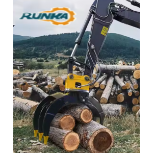 150X 220X 245XR JS160 JS180 RUNKA Hydraulic Rotator Log Grapple for Wood Timber Forestry Grab