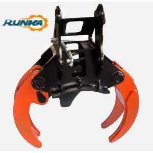 SY155W Wheel Excavator SANY RUNKA Excavator Attachment Timber Log Grapple Hydraulic Rotating Grapple