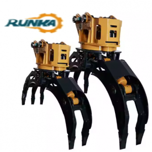ECR145 EL ECR355 EL EC480 EL RUNKA Tree Shear Machine Energy Wood Grapple Hydraulic Wood Grab Cutter for Excavator